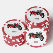 Lot De Jeton De Poker dessin animé de la moto Sidecar (Empiler)