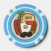 Lot De Jeton De Poker dessin animé du petit-déjeuner anglais (Verso)