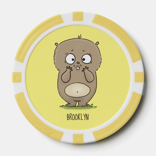 Lot De Jeton De Poker Dessin d'adorable hamster (Recto)
