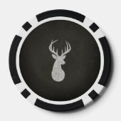 Lot De Jeton De Poker Dessin de calcaire de cerfs avec Antlers (Verso)