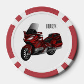 Lot De Jeton De Poker Dessin de moto de tourisme (Verso)