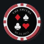 Lot De Jeton De Poker Destiny Personnalisé Mariage Favor Cadeau Black Re<br><div class="desc">Parfait pour commémorer votre date de mariage de Las Vegas ou pour offrir un cadeau de faveur,  cet ensemble de puces de poker personnalisées en noir,  rouge et blanc classique vous permet de mettre votre marque sur le jeu avec votre propre flair.</div>