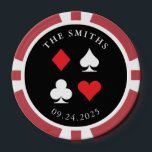 Lot De Jeton De Poker Destiny Personnalisé Mariage Favor Cadeau Black Re<br><div class="desc">Parfait pour commémorer votre date de mariage de Las Vegas ou pour offrir un cadeau de faveur,  cet ensemble de puces de poker personnalisées en noir,  rouge et blanc classique vous permet de mettre votre marque sur le jeu avec votre propre flair.</div>