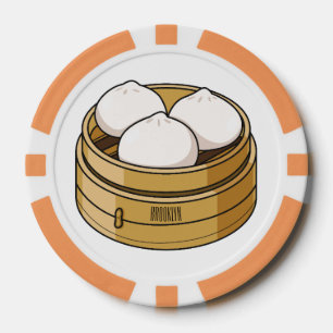 Lot De Jeton De Poker Dim sum dessin animé