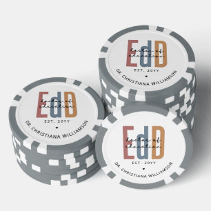 Lot De Jeton De Poker Diplôme D'Études De L'EdD Personnalisé