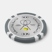 Lot De Jeton De Poker Double Tennis Sport Thème Argent (Simple)