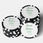 Lot De Jeton De Poker Douce Seize nom date calligraphie boho rétro (Empiler)