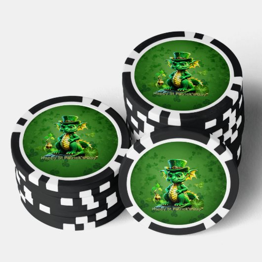 Lot De Jeton De Poker Dragon de la Saint-Patrick (Empiler)