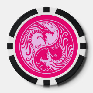 Lot De Jeton De Poker Dragon rose Yin Yang