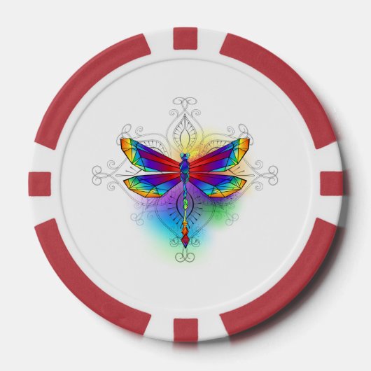 Lot De Jeton De Poker Dragonfly en arc-en-ciel (Recto)
