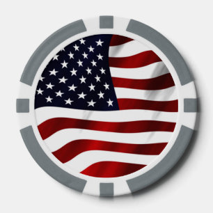 Lot De Jeton De Poker Drapeau américain