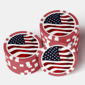 Lot De Jeton De Poker Drapeau américain (Empiler)