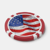 Lot De Jeton De Poker Drapeau américain agitant patriotique (Simple)