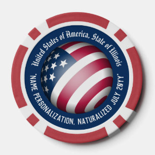 Lot De Jeton De Poker Drapeau américain patriotique personnalisé dans l'
