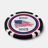 Lot De Jeton De Poker Drapeau américain tatoué (Simple)