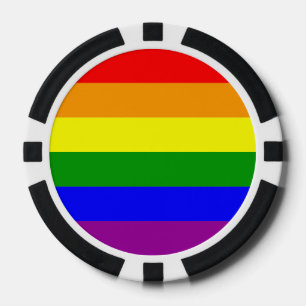 Lot De Jeton De Poker Drapeau arc-en-ciel coloré de fierté LGBTQ de sout
