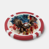 Lot De Jeton De Poker Drapeau Bald Eagle Abstrait USA (Simple)