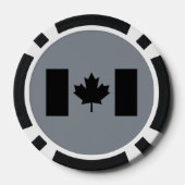 Lot De Jeton De Poker Drapeau canadien en style noir (Verso)