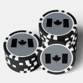 Lot De Jeton De Poker Drapeau canadien en style noir (Empiler)