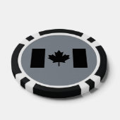 Lot De Jeton De Poker Drapeau canadien en style noir (Simple)