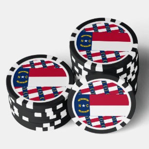 Lot De Jeton De Poker Drapeau de Caroline du Nord