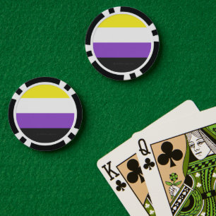 Lot De Jeton De Poker Drapeau de fierté non binaire de SlipperyJoe's jau