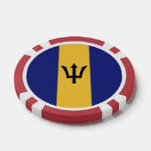 Lot De Jeton De Poker Drapeau de la Barbade (Simple)
