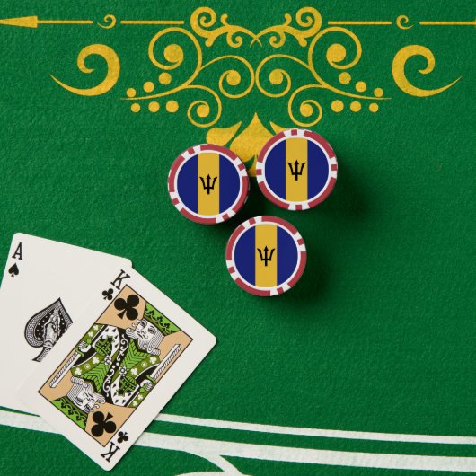 Lot De Jeton De Poker Drapeau de la Barbade (Table de poker (pile))