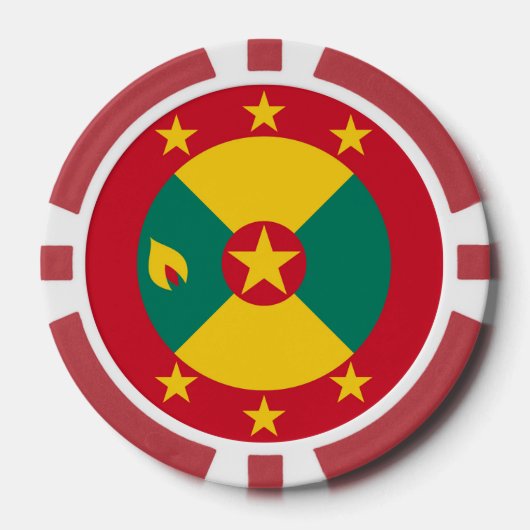 Lot De Jeton De Poker Drapeau de la Grenade (Recto)