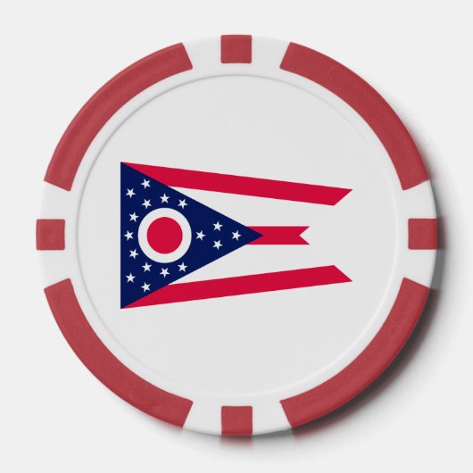 Lot De Jeton De Poker Drapeau de l'Ohio (Recto)