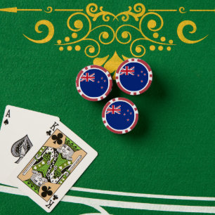 Lot De Jeton De Poker Drapeau de Nouvelle-Zélande