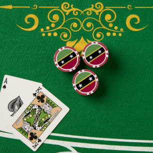 Lot De Jeton De Poker Drapeau de Saint-Kitts-et-Nevis