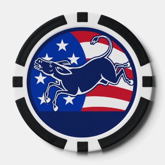 Lot De Jeton De Poker Drapeau démocrate âne (Recto)