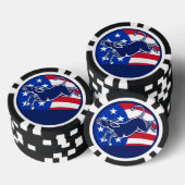 Lot De Jeton De Poker Drapeau démocrate âne (Empiler)