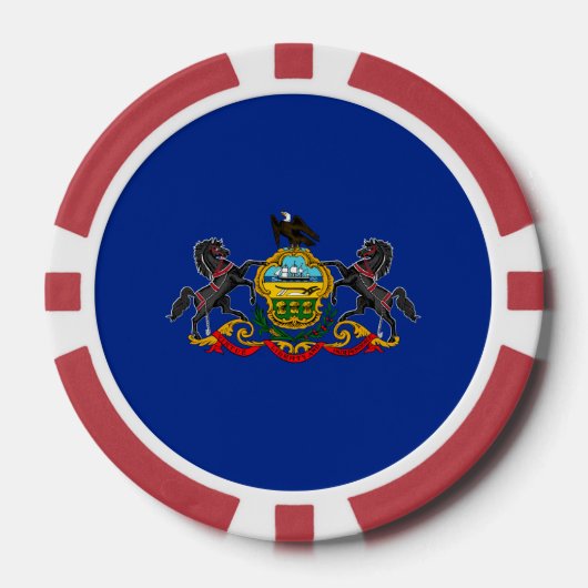 Lot De Jeton De Poker Drapeau d'État de Pennsylvanie (Recto)