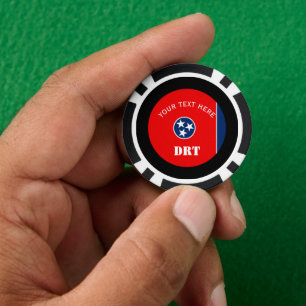 Lot De Jeton De Poker Drapeau d'état personnalisé du Tennessee sur un