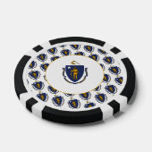 Lot De Jeton De Poker Drapeau du Massachusetts (Simple)