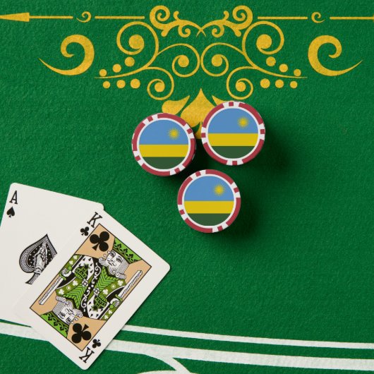 Lot De Jeton De Poker Drapeau du Rwanda (Table de poker (pile))