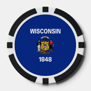Lot De Jeton De Poker Drapeau du Wisconsin