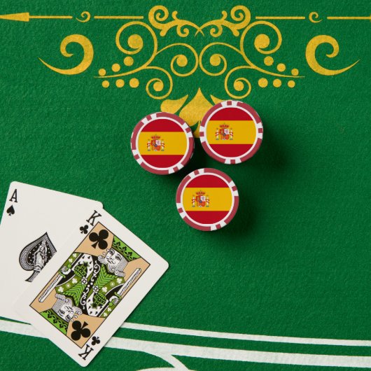 Lot De Jeton De Poker Drapeau espagnol (Table de poker (pile))