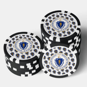 Lot De Jeton De Poker Drapeau et sceau du Massachusetts, Massachusetts