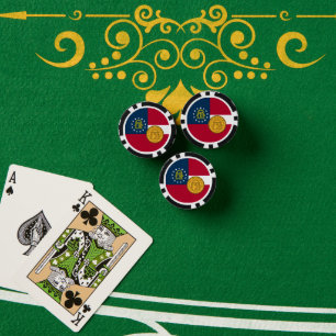 Lot De Jeton De Poker Drapeau et sceau géorgiens, Drapeau de la Géorgie