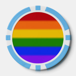 Lot De Jeton De Poker Drapeau Gay pride arc-en-ciel plat