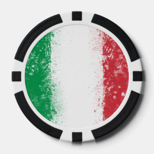 Lot De Jeton De Poker Drapeau peint Grunge Splatter d'Italie