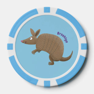 Lot De Jeton De Poker Drôle armadillo joyeux dessin animé