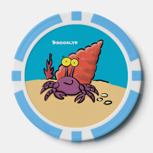 Lot De Jeton De Poker Drôle mignon caricature pourpre crabe ermite