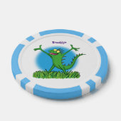 Lot De Jeton De Poker Drôle vert souriant animé lézard d'iguane (Simple)