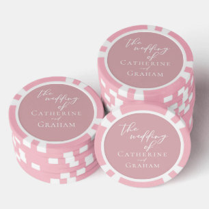 Lot De Jeton De Poker Dusty Rose rose Mariage personnalisé