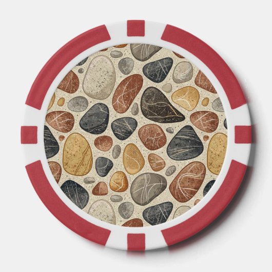 Lot De Jeton De Poker Earth Tone Pebble Tile Pattern (Recto)