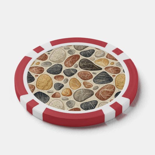 Lot De Jeton De Poker Earth Tone Pebble Tile Pattern (Simple)